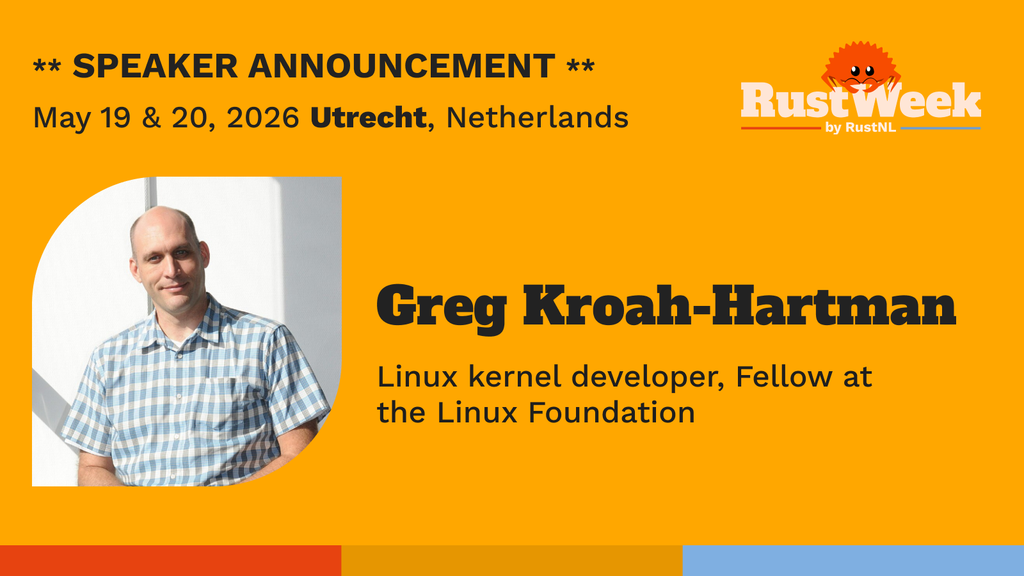 Announcement of RustWeek's first talk